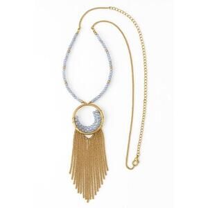 Gold Boho Fringe Beaded Statement Necklace – BIN Y